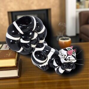 Y2K Lynda Corneille “Clancy” Cat Candle Holder SWAK Character Collectibles B&W